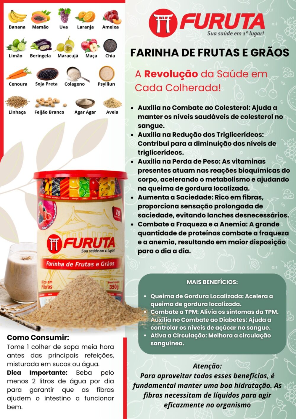 Farinha de Frutas e Grãos - Sabor Frutas Vermelhas - Pote 350g - Image 4
